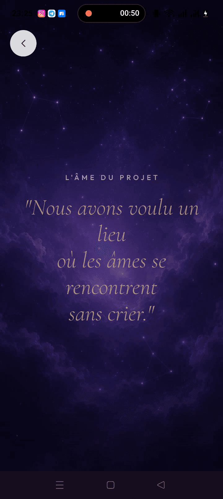 La page « L’âme du projet » : « Nous avons voulu un lieu où les âmes se rencontrent sans crier »